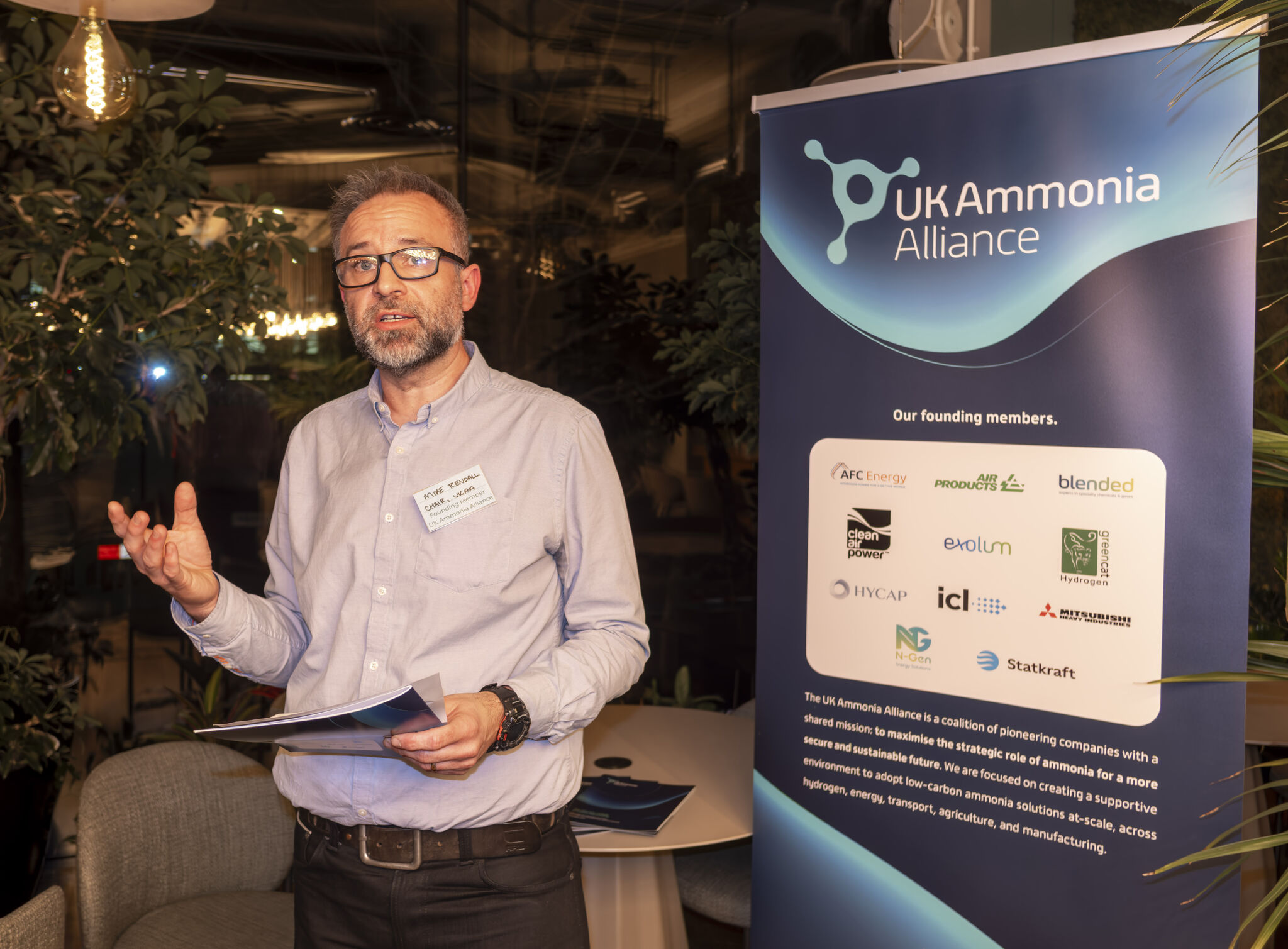 Dr Mike Rendall, CTO AFC, speaks at the UK Ammonia Alliance in his capacity as Chair